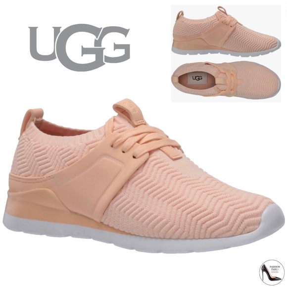 UGG Women’s Willows Sneakers Peach Knit Trainers COMFORTABLE FLAT SHOES 10 - Picture 1 of 11